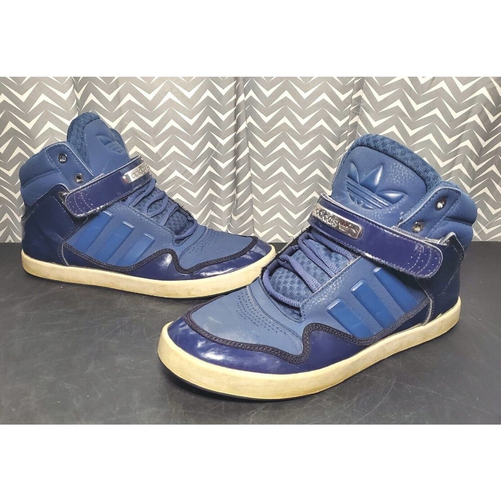 Vintage Adidas AR 2.0 Blue/White G22482 Hightop Strap Shoes Mens US Size 9.5